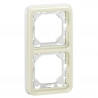 Support plaque étanche 2 postes verticaux Plexo composable IP55 - blanc