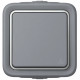 Poussoir étanche NO 10A Plexo complet IP55 saillie - gris