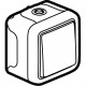 Poussoir étanche NO 10A Plexo complet IP55 saillie - gris