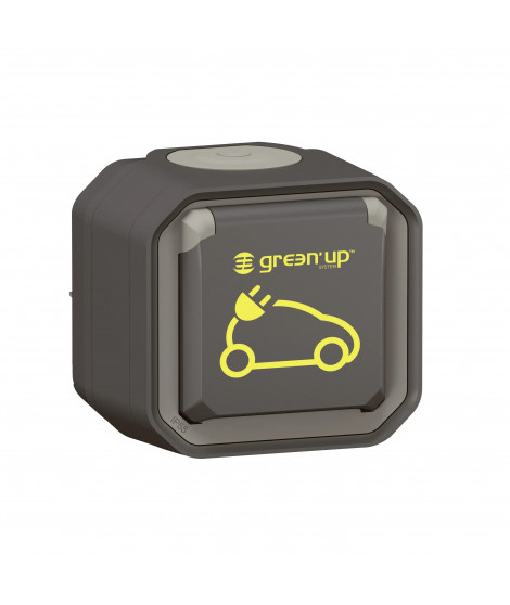 Prise pour recharge véhicule électrique Plexo complet saillie anthracite