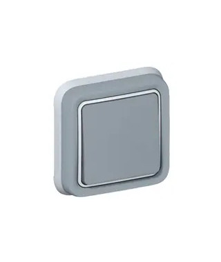 Interrupteur ou va-et-vient étanche Plexo complet IP55 encastré 10AX 250V - gris