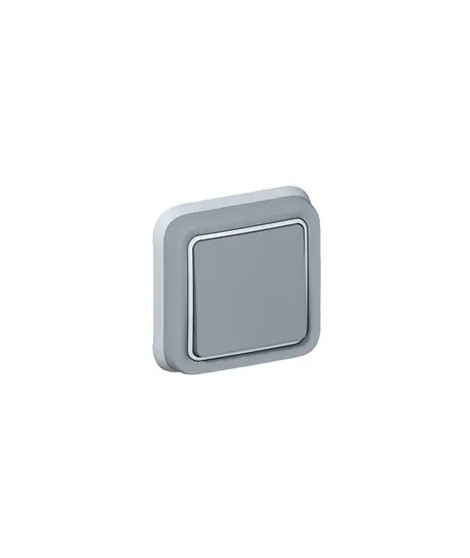 Interrupteur ou va-et-vient étanche Plexo complet IP55 encastré 10AX 250V - gris