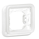 Support étanche plaque 1 poste Plexo composable IP55 - blanc Artic antimicrobien