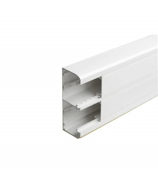 Goulotte 2 compartiments à clippage direct 50x130mm Mosaic longueur 2m - blanc