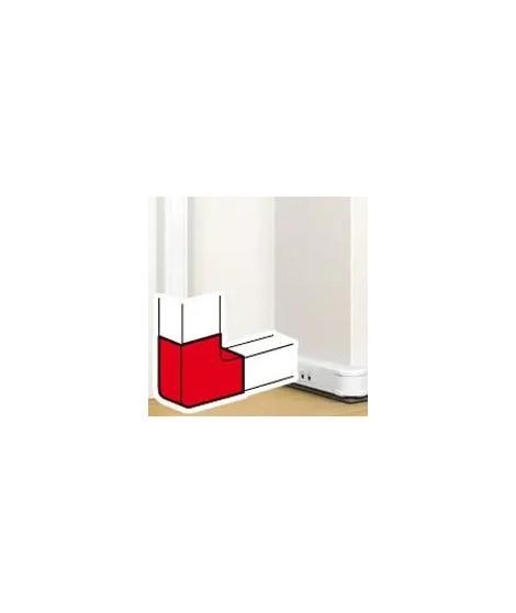 Angle plat 90° pour goulotte à clippage direct Mosaic 50x80mm - blanc