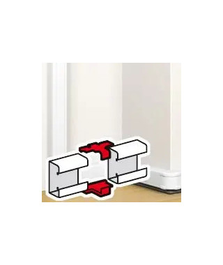Eclisse de jonction pour goulottes Mosaic 50x80/130/180 - blanc antimicrobien