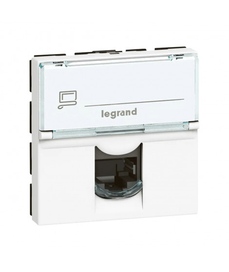 Prise RJ45 catégorie 6 FTP Mosaic 2 modules - Blanc