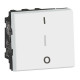 Interrupteur bipolaire + borne repiquage neutre 10AX 250V~ Mosaic 2 mod - blanc