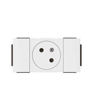 Prise 2P+T Surface Mosaic Soluclip goulotte clippage direct 2 modules - blanc