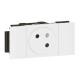 Prise 2P+T Surface Mosaic Soluclip goulotte clippage direct 2 modules - blanc