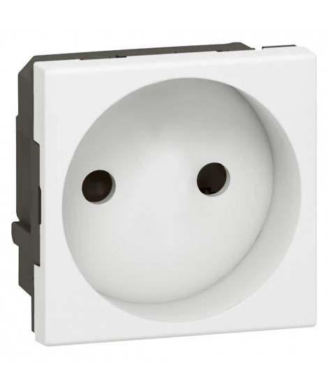 Prise de courant 2P Mosaic 2 modules avec connexion bornes automatiques - blanc