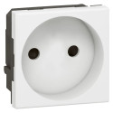 Prise de courant 2P Mosaic 2 modules avec connexion bornes automatiques - blanc