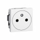 Prise 2P+T Surface Mosaic 2 modules avec connexion bornes automatiques - blanc