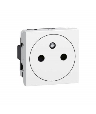 Prise 2P+T Surface Mosaic 2 modules avec connexion bornes automatiques - blanc