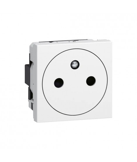 Prise 2P+T Surface Mosaic 2 modules avec connexion bornes automatiques - blanc