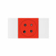 Prise 2P+T Surface détromp Soluclip goulotte Mosaic à clippage direct 2mod rouge