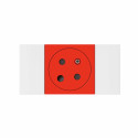 Prise 2P+T Surface détromp Soluclip goulotte Mosaic à clippage direct 2mod rouge