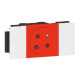Prise 2P+T Surface détromp Soluclip goulotte Mosaic à clippage direct 2mod rouge