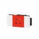 Prise 2P+T Surface détromp Soluclip goulotte Mosaic à clippage direct 2mod rouge