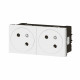 Prise 2x2P+T Surface Mosaic Link à raccordement latéral 4 modules - blanc