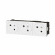 Triple prise de courant 2P+T Surface Mosaic Link racc latéral 6 mod - blanc