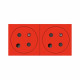 Prise 2x2P+T détrompage Surface Mosaic Link à raccordement latéral 4 modules
