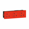 Prise 3x2P+T détrompage Surface Mosaic Link à raccordement latéral 6 modules