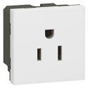 Prise de courant 2P+T 15A standard US Mosaic 2 modules - blanc