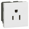 Prise de courant 2P+T 15A standard US Mosaic 2 modules - blanc