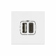 Prise USB Type-A + USB Type-C 3A 15W Mosaic Link 230V - 2 modules blanc