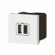 Prise USB Type-A + USB Type-C 3A 15W Mosaic Link 230V - 2 modules blanc