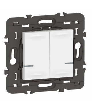 Commande double sans fils éclairage/prise Mosaic with Netatmo sans plaque blanc