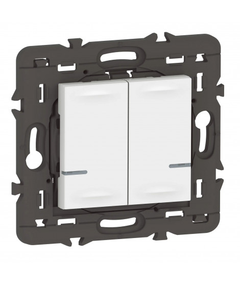 Commande double sans fils éclairage/prise Mosaic with Netatmo sans plaque blanc