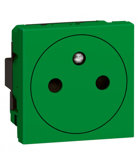 Prise de courant Surface Mosaic - 2P+T - 2 modules - vert antimicrobien