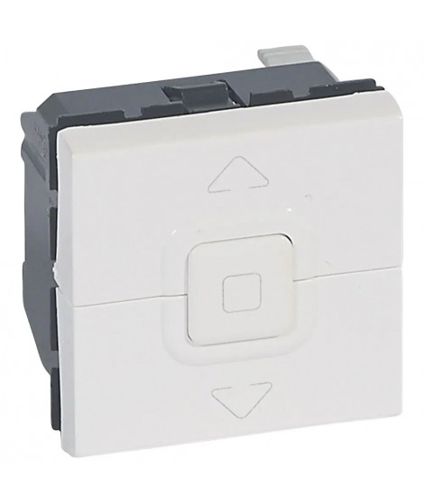 Interrupteur de volets roulants 500W maximum Mosaic 2modules blanc antimicrobien