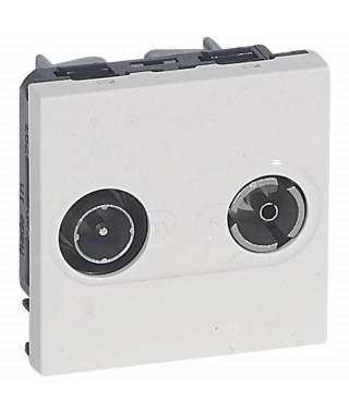 Prise TV-R Mosaic 2 modules pour maintenance d'installation - blanc