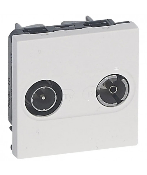 Prise TV-R Mosaic 2 modules pour maintenance d'installation - blanc