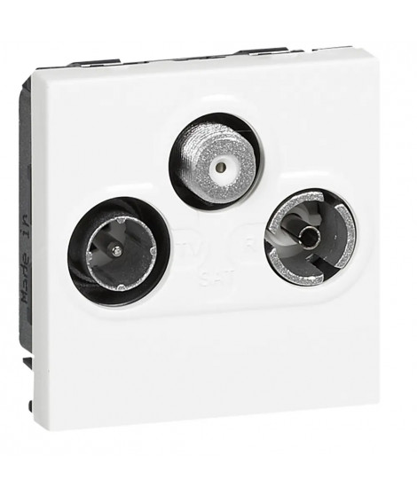 Prise TV-R-SAT Mosaic FM et DAB+ 2 modules - blanc