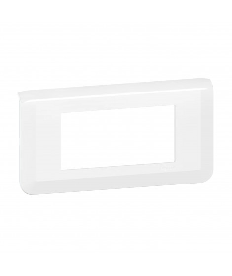 Plaque de finition horizontale Mosaic pour 4 modules blanc