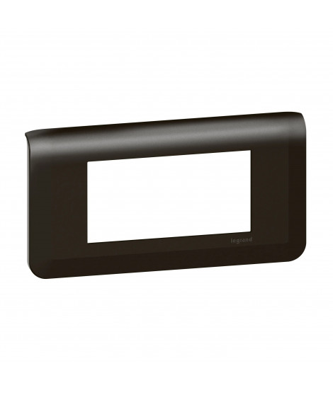Plaque de finition horizontale Mosaic pour 4 modules noir mat