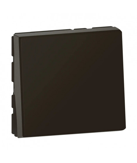 Interrupteur ou va-et-vient 10AX 250V~ Mosaic Easy-Led 2 modules - noir mat