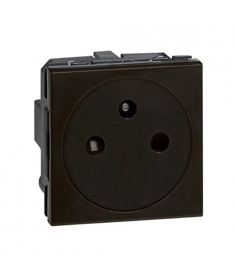 Prise de courant 2P+T Surface Mosaic bornes automatiques 2 modules - noir mat