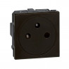 Prise de courant 2P+T Surface Mosaic bornes automatiques 2 modules - noir mat