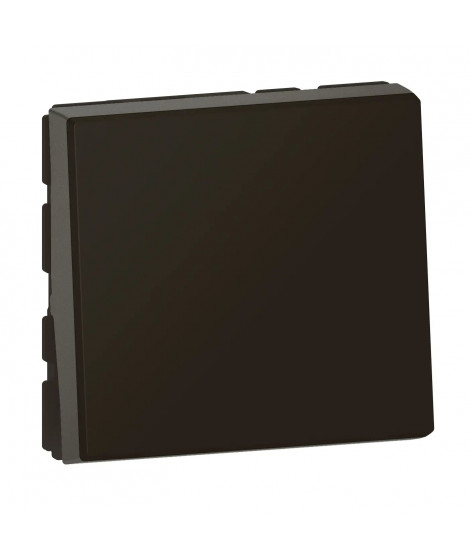 Poussoir ou poussoir inverseur Mosaic Easy-Led 6A 250V~ 2 modules - noir mat