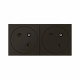Double prise 2P+T Surface Mosaic Link raccordement latéral 4 modules -noir mat