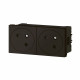 Double prise 2P+T Surface Mosaic Link raccordement latéral 4 modules -noir mat