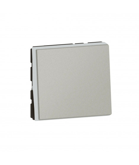 Poussoir ou poussoir inverseur Mosaic Easy-Led 6A 250V~ 2 modules - alu