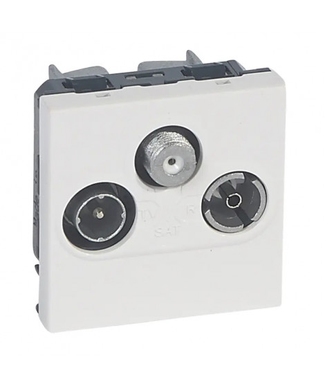 Prise TV-R-SAT Mosaic FM et DAB+ 2 modules - alu