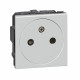 Prise 2P+T Surface Mosaic 2 modules avec connexion par bornes automatiques alu
