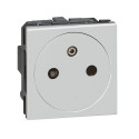 Prise 2P+T Surface Mosaic 2 modules avec connexion par bornes automatiques alu
